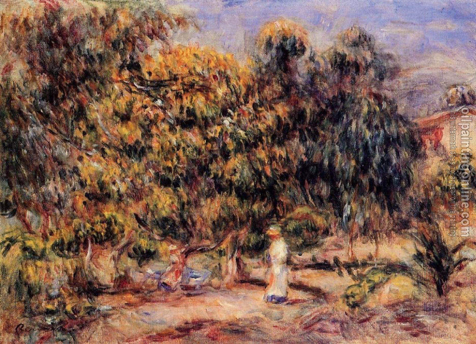 Renoir, Pierre Auguste - Woman in White in the Garden at Colettes